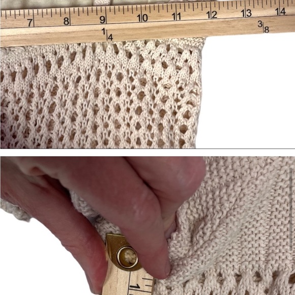 MAY & JULY Crochet Boho Romper Festival Style Beach Wear Beige Size Small - Picture 3 of 6